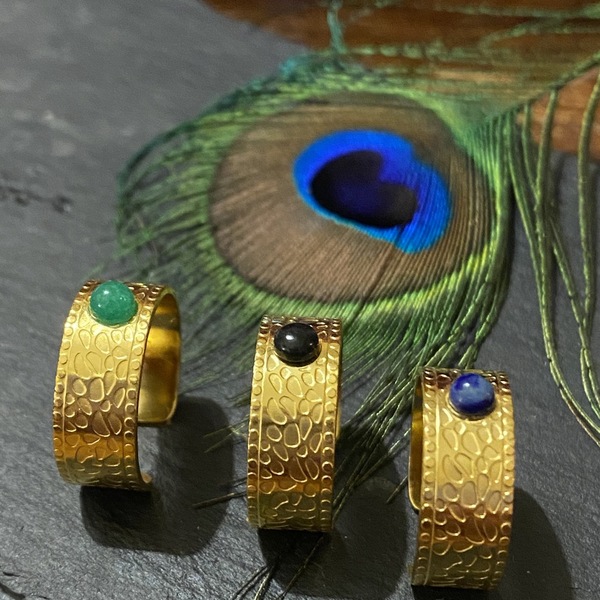 Boho δαχτυλίδι σε χρυσό χρώμα με πέτρα - μικρά, ατσάλι, boho, αυξομειούμενα, φθηνά - 5
