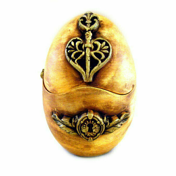 Πήλινο ανοιγόμενο αυγό με κλειδαριά και κλειδί πήλινο - διακοσμητικά