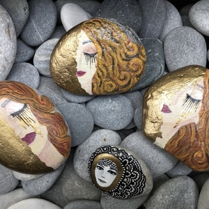 Διακοσμητική πέτρα - ζωγραφισμένα στο χέρι, ακρυλικό, διακοσμητικά, επιτραπέζια - 3