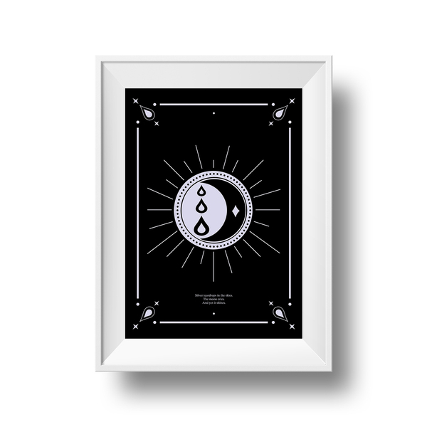 Αφίσα για τύπωμα "Crying Moon" - φεγγάρι, αφίσες