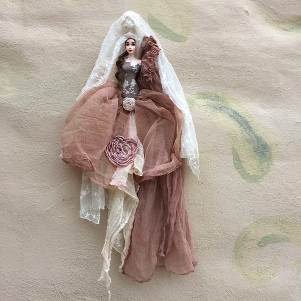 Διακοσμητική χειροποίητη κούκλα "Lady of the White Flowers" 85 εκ - νεράιδα, διακοσμητικά, διακόσμηση σαλονιού, κούκλες - 2