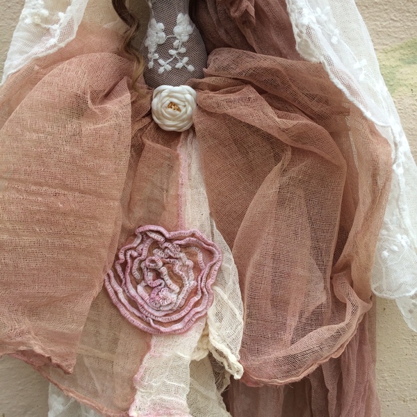Διακοσμητική χειροποίητη κούκλα "Lady of the White Flowers" 85 εκ - νεράιδα, διακοσμητικά, διακόσμηση σαλονιού, κούκλες - 5