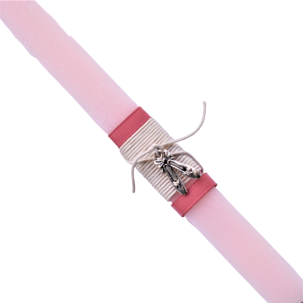 Γυναικεία πασχαλινή λαμπάδα μπαλαρίνα μεταλλική ροζ 20cm1 - κορίτσι, λαμπάδες, μπαλαρίνες, για ενήλικες, για εφήβους