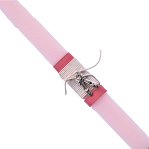 Γυναικεία πασχαλινή λαμπάδα μπαλαρίνα μεταλλική ροζ 20cm - λαμπάδες, για ενήλικες, για εφήβους, κορίτσι, μπαλαρίνες