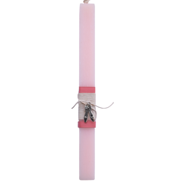 Γυναικεία πασχαλινή λαμπάδα μπαλαρίνα μεταλλική ροζ 20cm1 - κορίτσι, λαμπάδες, μπαλαρίνες, για ενήλικες, για εφήβους - 2