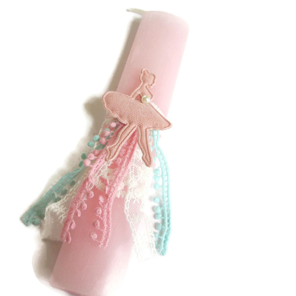 Αρωματική λαμπάδα "μπαλαρίνα" - ροζ oval 20cm - κορίτσι, λαμπάδες, μπαλαρίνες, για ενήλικες, για εφήβους - 3