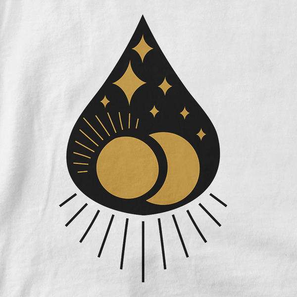 "Celestial Drop" για τύπωμα - σταγόνα, αστέρι, φεγγάρι, ήλιος