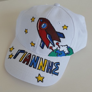 πασχαλινό σετ δώρου 2 τμχ λαμπάδα και παιδικό καπελάκι με πύραυλο/ διαστημόπλοιο - αγόρι, καπέλο, διάστημα, για παιδιά - 4