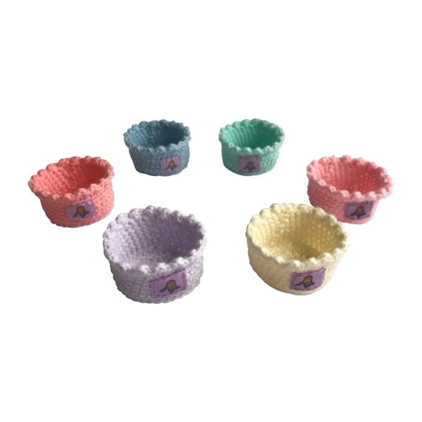 σετ 6 πλεκτές αυγοθήκες basic σε παστέλ χρώματα, 5 x 3 εκ - διακοσμητικά