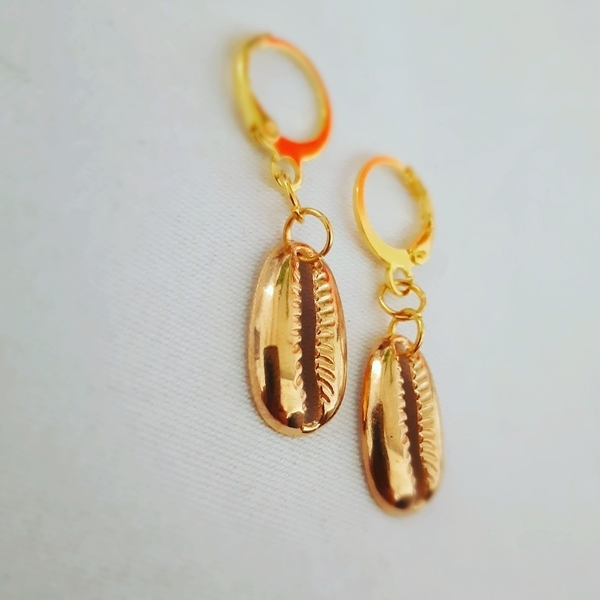 Hoops gold sea shells! - επιχρυσωμένα, κοχύλι, κρίκοι, μικρά