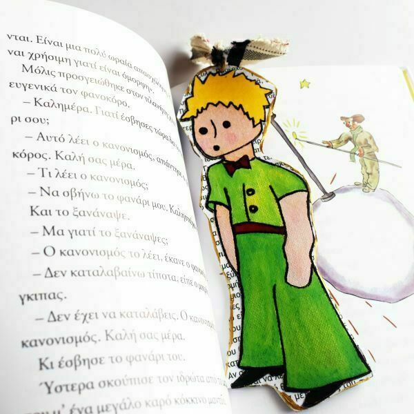 Λαμπάδα με Σελιδοδείκτη Χειροποίητο και Ζωγραφιστό Μ.Πρίγκηπα - ζωγραφισμένα στο χέρι, αγόρι, λαμπάδες, μικρός πρίγκιπας, για παιδιά - 3