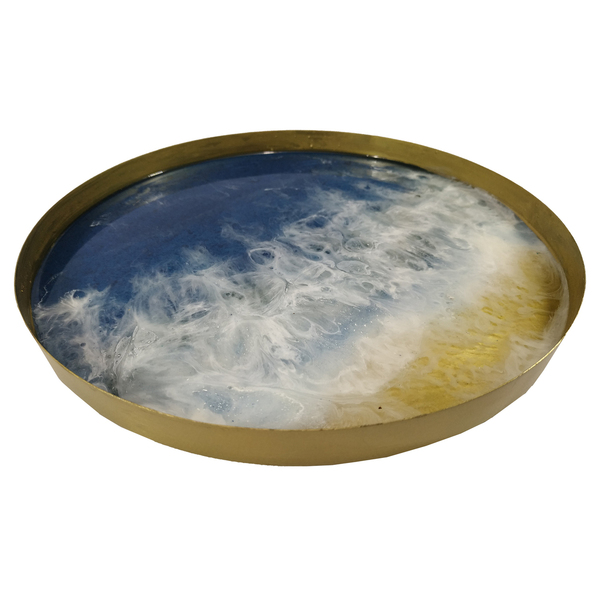 Μεταλλικός δίσκος με υγρό γυαλί “wave” - γυαλί, μέταλλο, πιατάκια & δίσκοι - 5