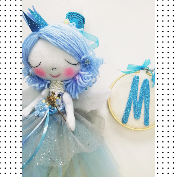 Μοναδικό πασχαλινό χειροποίητο σετ για κορίτσι, γαλάζια νεράιδα με καδρακι με μονόγραμμα glitter - κορίτσι, λαμπάδες, μπαλαρίνες, πριγκίπισσες - 5