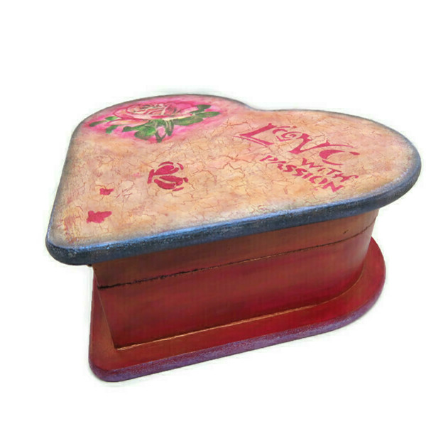 Μπιζουτιέρα καρδιά "love with passion" - καρδιά, κοσμηματοθήκη