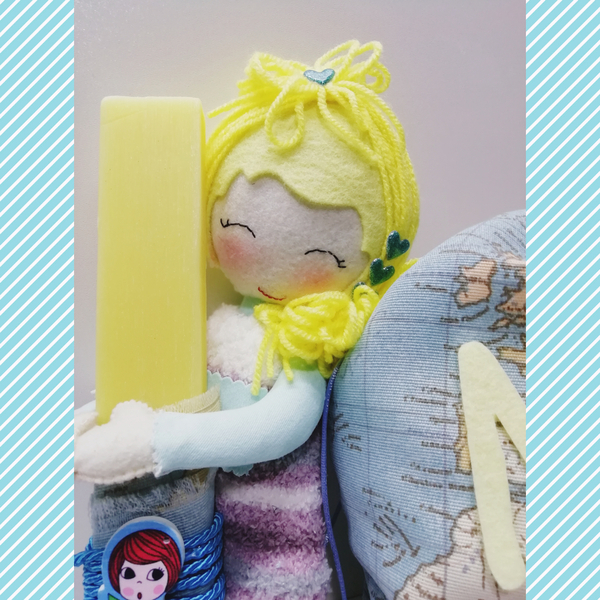 Πασχαλινό χειροποίητο σετ για κορίτσι με χειροποίητη κουκλίτσα και σακίδιο - κορίτσι, λαμπάδες, για παιδιά, ήρωες κινουμένων σχεδίων, προσωποποιημένα - 3