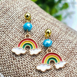 Rainbow - μικρά, κρεμαστά, faux bijoux - 4