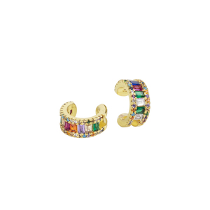 Ear Cuff Zircon "Bold Strass" - επιχρυσωμένα, ζιργκόν, boho