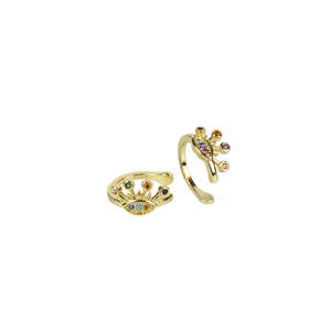 Ear Cuff Zircon "Eye Strass" - επιχρυσωμένα, μάτι, μικρά, boho