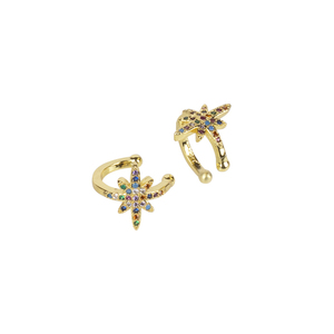 Ear Cuff Zircon "Star Strass" - επιχρυσωμένα, μικρά, ear cuffs, boho