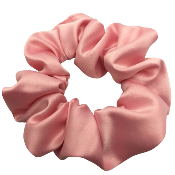 Υφασμάτινο λαστιχάκι scrunchie σατέν ροζ - ύφασμα, σατέν, για τα μαλλιά, δώρα για γυναίκες, λαστιχάκια μαλλιών