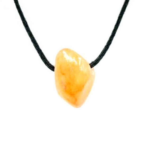 Κολιέ Νεφρίτη πορτοκαλί με κορδόνι - ημιπολύτιμες πέτρες, μακριά