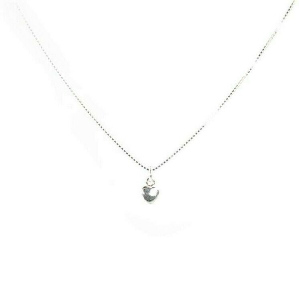 Καρδούλα Ασημένιο Κόσμημα Μενταγιόν με Αλυσίδα Βενετσιάνα Τετράγωνη 45cm Minimal Nikolas Jewelry - charms, ασήμι 925, καρδιά, κοντά