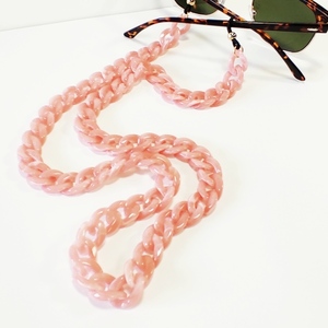 Αλυσίδα για γυαλιά ακρυλική ροζ - αλυσίδες, απαραίτητα καλοκαιρινά αξεσουάρ, μοδάτο, αλυσίδα γυαλιών - 2