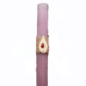 Λαμπάδα : Πασχαλίτσα σε Φύλλο, σε ρόζ χρώμα μήκους 28 cm. - κορίτσι, λουλούδια, λαμπάδες, για παιδιά