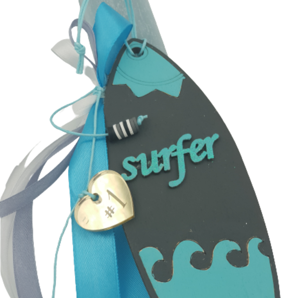 Λαμπάδα του Σέρφερ | Δώρο για Surfer | κερί αρωματικό 20cm, ξύλινο διακοσμητικό - αγόρι, λαμπάδες, για ενήλικες