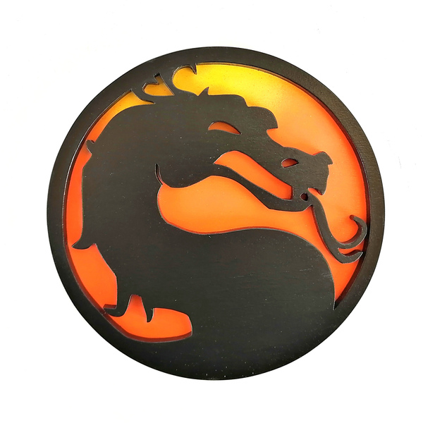 Mortal Kombat διακοσμητικό ξύλινο λογότυπο- wood art - πίνακες & κάδρα, ξύλινα διακοσμητικά τοίχου