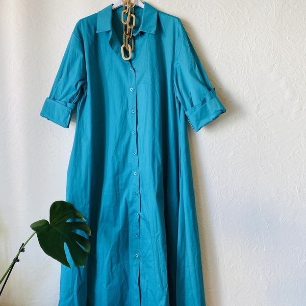 Βεραμάν μακρύ shirt dress "Aria" - βαμβάκι - 4