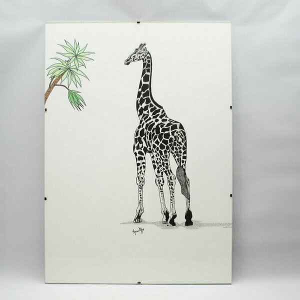 Handrawn ink art.Giraffe - πίνακες & κάδρα, πίνακες ζωγραφικής