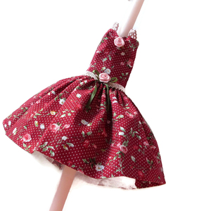Λαμπάδα με φόρεμα "Υβόννη" ροζ κερί 40cm - κορίτσι, λαμπάδες