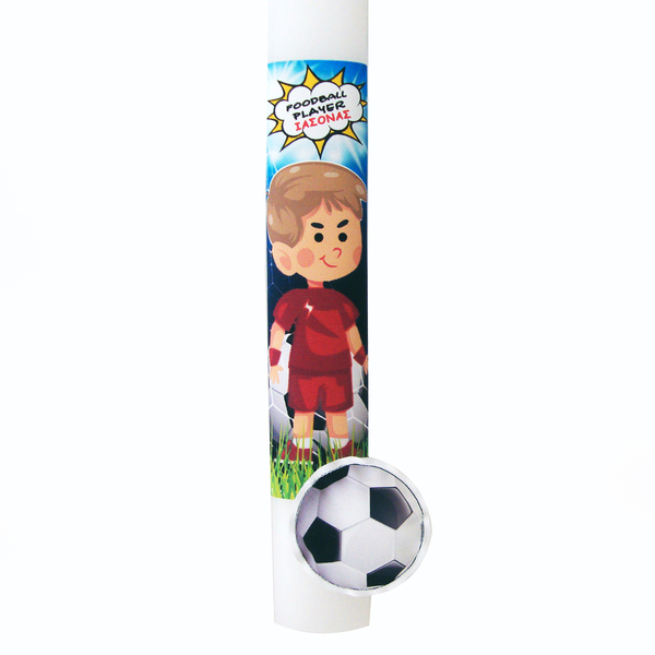 Λαμπάδα "Ποδοσφαιριστής" με όνομα παιδιού - αγόρι, λαμπάδες, για παιδιά, σπορ και ομάδες, προσωποποιημένα - 3
