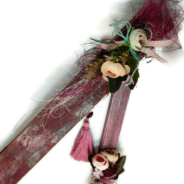 Χειροποίητο σετ λαμπαδόκουτο με λαμπάδα floral - κορίτσι, λαμπάδες, νονά, πασχαλινή διακόσμηση, δώρα για γυναίκες - 3