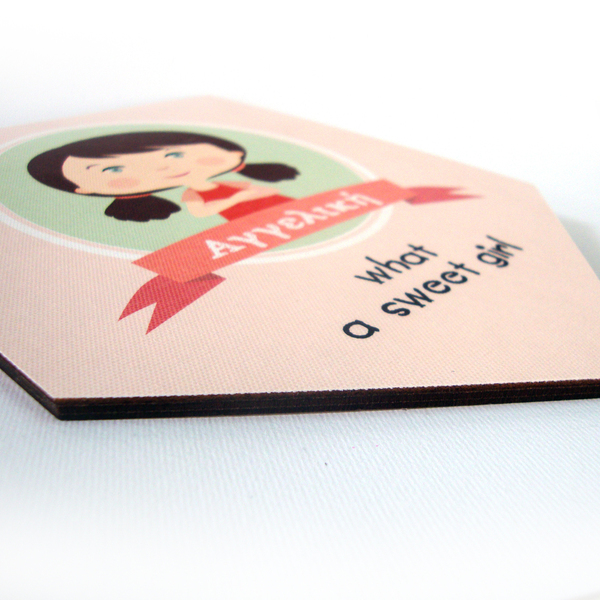 "Κοριτσάκι" Σετ προσωποποιημένη λαμπάδα με ξύλινο σημαιάκι - κορίτσι, λαμπάδες, personalised, για παιδιά - 4