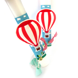 Λαμπάδα Αερόστατο με το όνομα του παιδιού - κορίτσι, αγόρι, λαμπάδες, αερόστατο, personalised, για παιδιά - 2