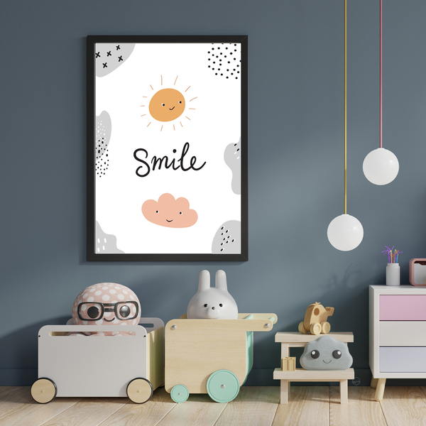 Ξύλινο Καδράκι "Χαμογέλα" σαν τον γελαστό Ήλιο 21x30εκ|Διακόσμηση Τοίχου - πίνακες & κάδρα, δώρο, για παιδιά, ζωάκια, παιδικά κάδρα - 2