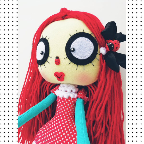 Κούκλα gothic Ladybug με αρωματική λαμπάδα - κορίτσι, λαμπάδες, για παιδιά, πριγκίπισσες - 4