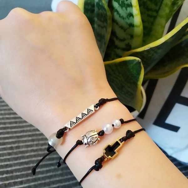 Sring bracelets - επιχρυσωμένα, σταυρός, μακραμέ, πασχαλίτσα, αυξομειούμενα