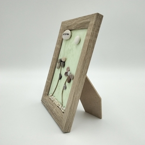 Κορνίζα ξύλινη με παράσταση από βότσαλα, love you mom (13×18cm) - πίνακες & κάδρα, χειροποίητα, μαμά, δώρα γενεθλίων, ιδεά για δώρο, προσωποποιημένα - 3