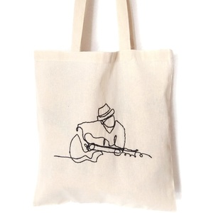Κεντημένη Τσάντα πολλαπλών χρήσεων -Η κιθάρα μου κι εγώ - - ώμου, φθηνές, πάνινες τσάντες, tote, ύφασμα