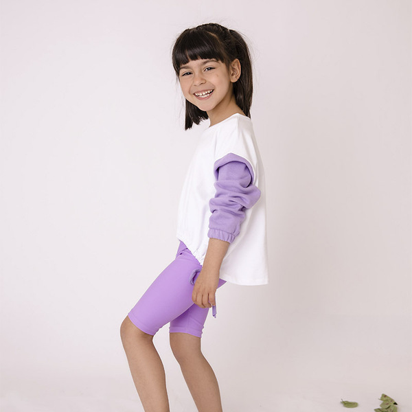 Μπλούζα baby φούτερ με λιλά μανίκι - κορίτσι, παιδικά ρούχα - 3