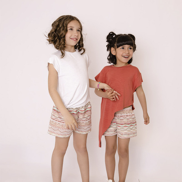 Σορτσάκι ζακάρ ριγέ - ριγέ, καλοκαίρι, κορίτσι, παιδικά ρούχα - 2