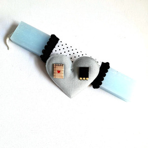 Λαμπάδα με σκουλαρίκια "Mini notepad". - ζωγραφισμένα στο χέρι, κορίτσι, λαμπάδες