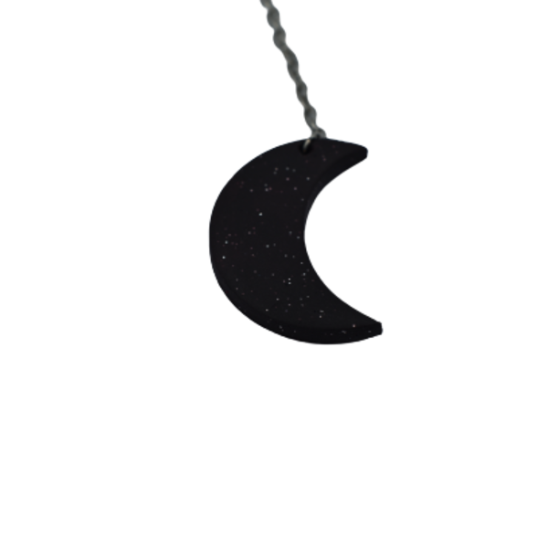 Συλλογή " Moon" ! Χειροποίητα "φεγγάρια" από πολυμερικό πηλό συνδυασμένα με ατσάλινη αλυσίδα. - charms, φεγγάρι, πηλός, μακριά, ατσάλι - 2