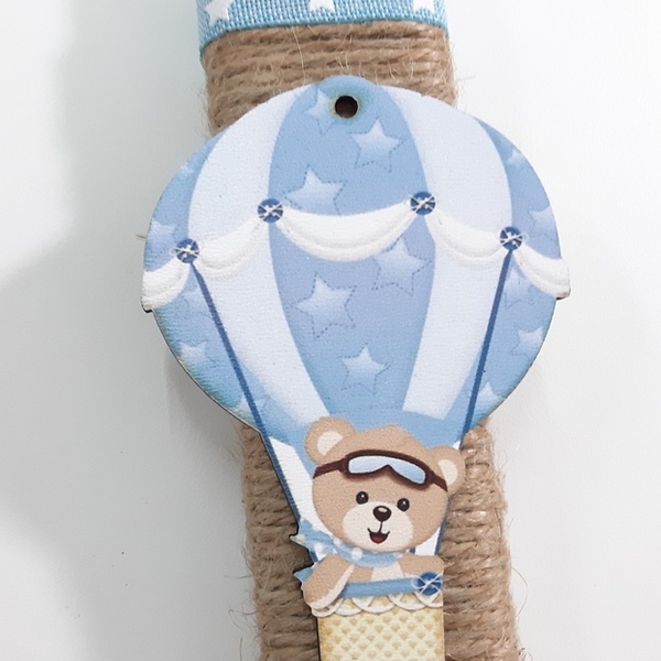 Λαμπάδα αρκουδάκι σε αερόστατο - λαμπάδες, αερόστατο, αρκουδάκι, πάσχα, για παιδιά, για μωρά - 2