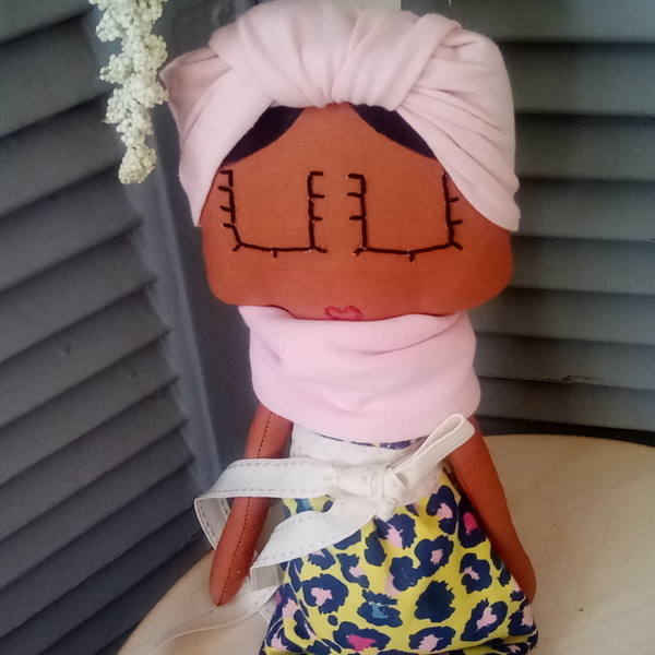 Λαμπάδα αρωματική με κούκλα Αφρικάνα - ύφασμα, κορίτσι, λαμπάδες, για παιδιά, πασχαλινά δώρα