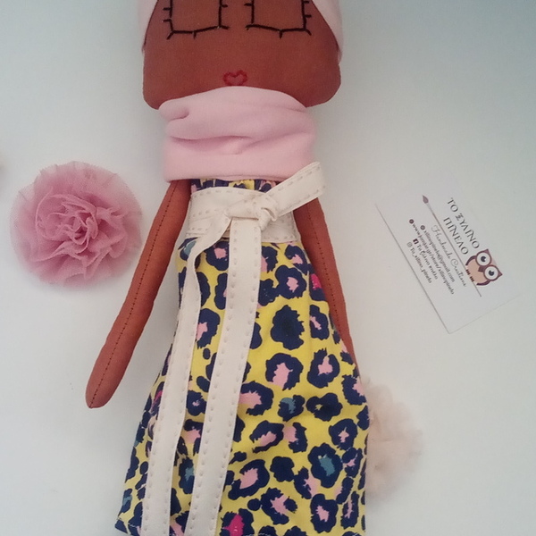 Λαμπάδα αρωματική με κούκλα Αφρικάνα - ύφασμα, κορίτσι, λαμπάδες, για παιδιά, πασχαλινά δώρα - 4