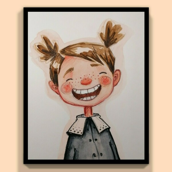 Αφίσα "ευτυχία"- Διακόσμηση τοίχου-Art print - Α4 (21εκ.*30εκ.) - κορίτσι, αφίσες, δώρα γενεθλίων - 3